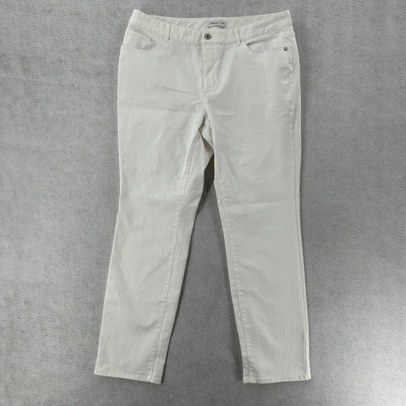 Coldwater Creek Jeans Womens 16 White Natural Fit Straight Leg Stretch Everyday - Picture 1 of 13